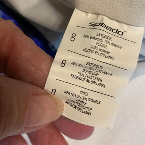 Speedo size 8 blue and black tie-dye razorback lightly padded swimsuit - Picture 5 of 7